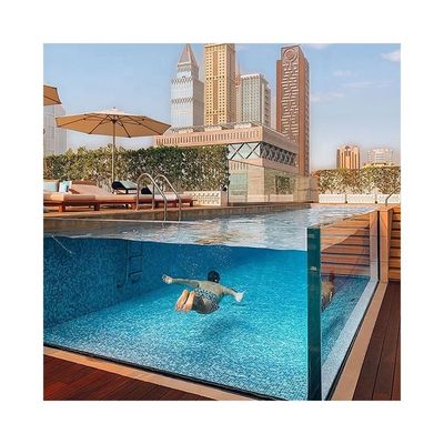 Villa zwembad Plexiglas wandpanelen Voorbeeld Kleine glasvezel zwembaden