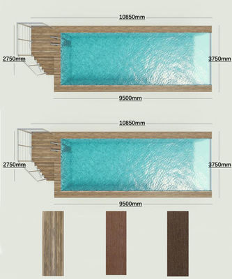 Doorzichtige acrylpaneel AUPOOL Glasvezel Buiten zwembaden voor baby's met ladder en warmtepomp voor kinderen