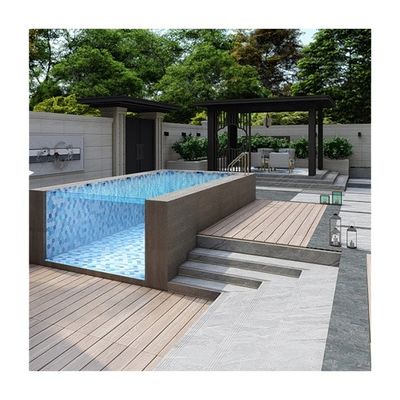 100 mm hoog lichttransmissiediafheid Aupool boven de grond glasvezel zwembad