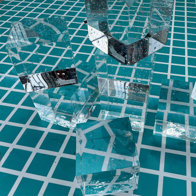 Plastic op maat gemaakt zwembaden voor transparante skyline Infinity Glass Rooftop View