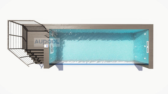Transparante afgewerkte prefab zwembad gehumaniseerd ontwerp en zout chloor generator