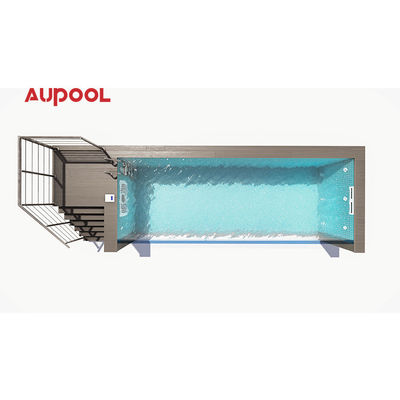 Duidelijk water Duidelijk verstand Prefab 20ft 40ft Shipping Container zwembad met snijwerk