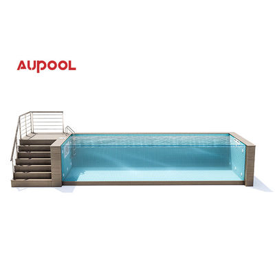 Duidelijk water Duidelijk verstand Prefab 20ft 40ft Shipping Container zwembad met snijwerk