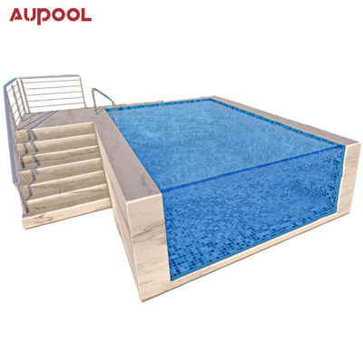 Acrylplaat Aupool Frame zwembad met jade ingelegde marmeren oppervlakte materiaal