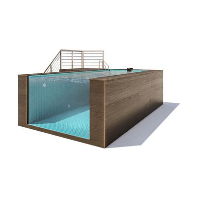 Doorzichtig paneel boven de grond zwembad gemaakt van acrylmateriaal met modern ontwerp