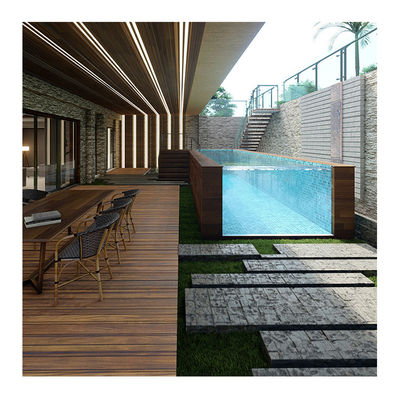 Lucite Acrylic boven de grond modulaire container thuis zwembad met doorzichtige muur venster ontwerp
