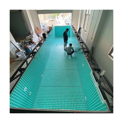 Op maat gemaakt buitenzwembad met acrylplaat en onderwaterverlichting in 20ft container