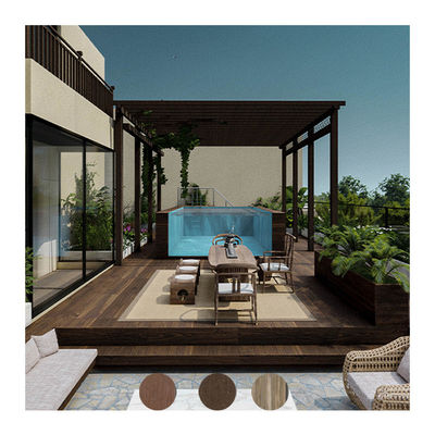 Custom Outdoor Living Solution Prefab houten villa met acryl zwembad in India