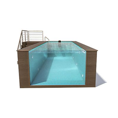 Gepersonaliseerd Acrylische wandplaat Prefab zwembad met filter tank en bruin ontwerp