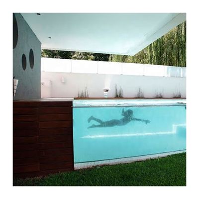 Gepersonaliseerd Acrylische wandplaat Prefab zwembad met filter tank en bruin ontwerp