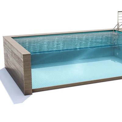 Grote voorgefabriceerde zwembad van transparant acrylglas voor buitenzwembaden boven de grond