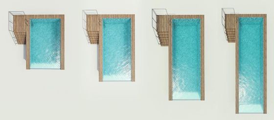 Composite Plate Steel Structure FRP Optioneel Acryl zijde panelen voor zwembad waterpark