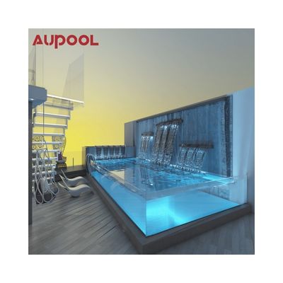 Glas schuifdeur Schakeldor Custom zwembad Acryl gietwerk met transparante bevroren paneel