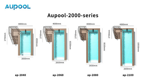 2080 Boven de grond Doorzichtig Acrylglas Glasvezel Zwembad met gemakkelijke installatie