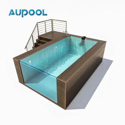 20ft draagbaar prefab-container familie zwembad met Lucite Acrylic en dichtheid 1,2g/cm3