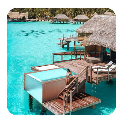 Resort Villa Hotel zwembad met zwembad venster prefab modulair en 100 mm dik