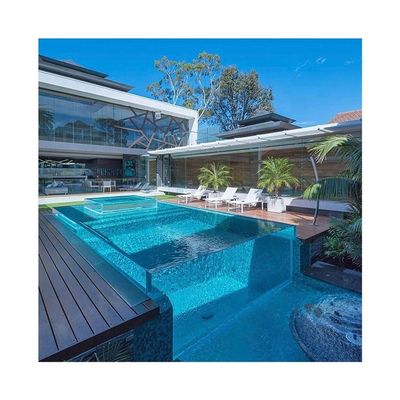 Ontwerp van het buitenzwembad met Aupool Suspended Acrylic Panel 90 mm en 100 mm dik