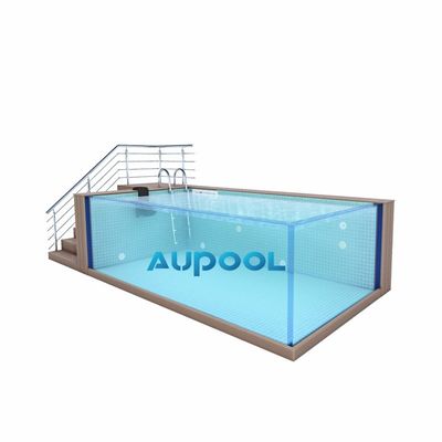 Modulair geprefabriceerd achtertuin gezinszwembad met glazen bovengrond acrylpaneel