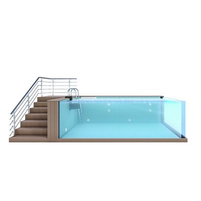 Modulair geprefabriceerd achtertuin gezinszwembad met glazen bovengrond acrylpaneel