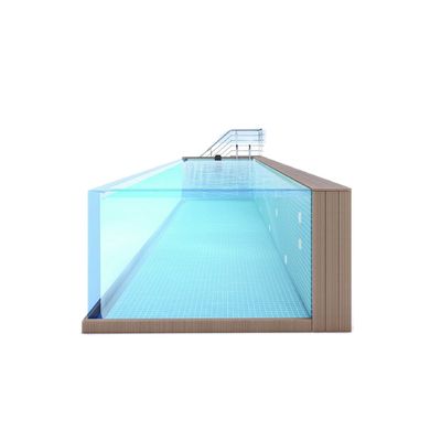 Modulair geprefabriceerd achtertuin gezinszwembad met glazen bovengrond acrylpaneel