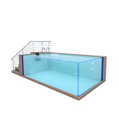 100 mm hoog lichttransmissiediafheid Aupool boven de grond glasvezel zwembad