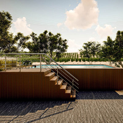 Ground Container Pools Prefab zwembad gemaakt van samengestelde stalen platen en FRP