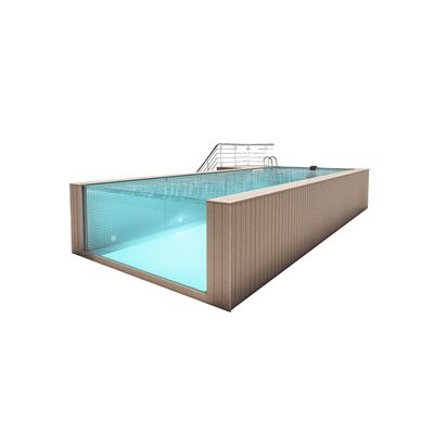 Hoog lichttransmissie Buitenbouw Prefabricated Fiberglass Container zwembad