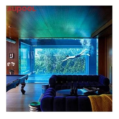 Voorgefabriceerd buitenzwembad Acryl Luxe plexiglas Stalen structuur Zwem zwembad