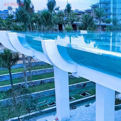 Hotel hangend zwembad volledig transparant acryl doorzicht venster met meerzijdige